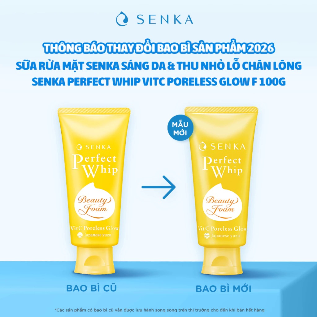 Sữa Rửa Mặt Senka Dưỡng Sáng Mờ Thâm Perfect Whip Vit C 100g