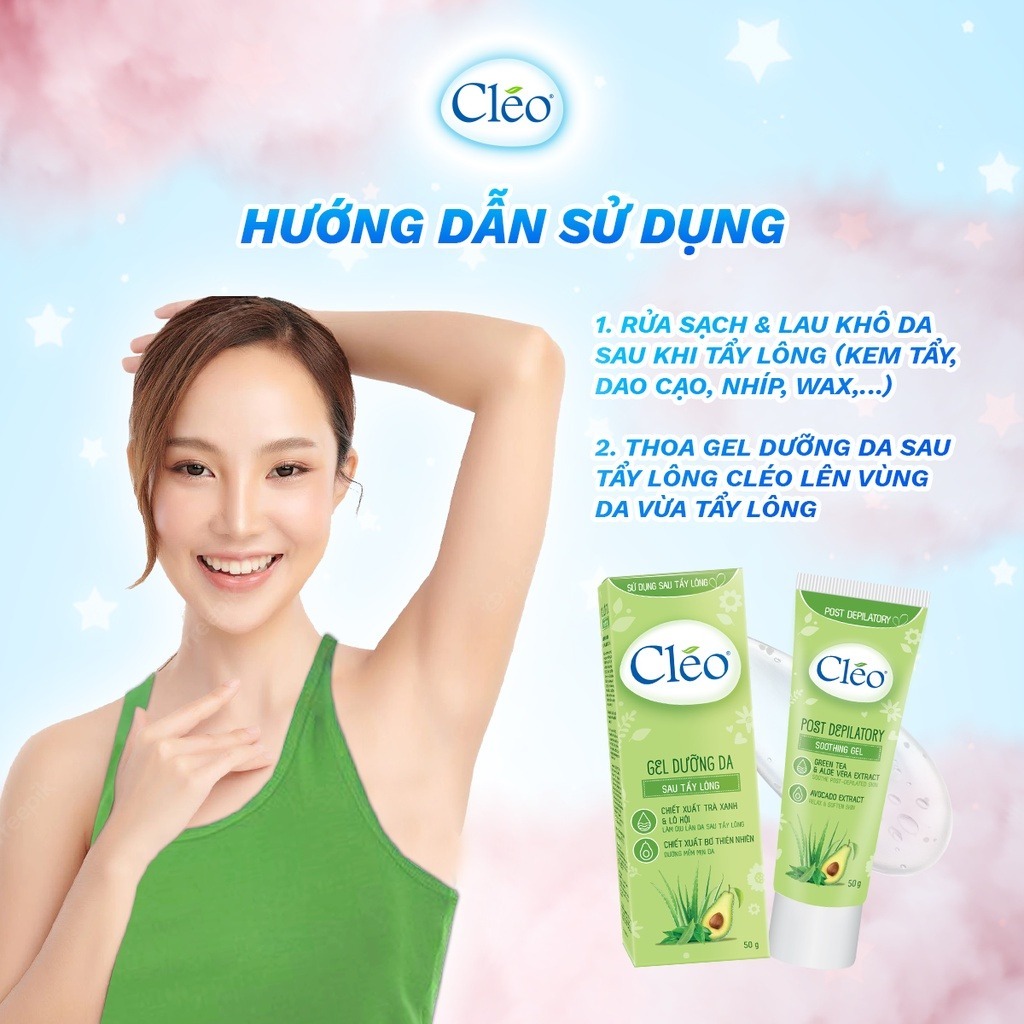 Gel Dưỡng Da Sau Tẩy Lông Cléo Dưỡng Ẩm Và Dịu Da Post Depilatory Soothing Gel 50g
