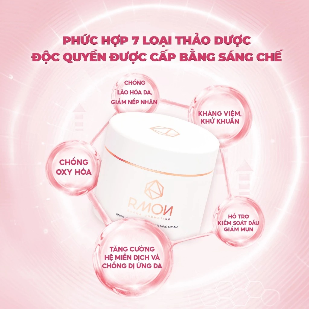 Kem Hỗ Trợ Dưỡng Trắng Da Tế Bào Gốc Rmon White Label Dia Whitening Cream (200ml)