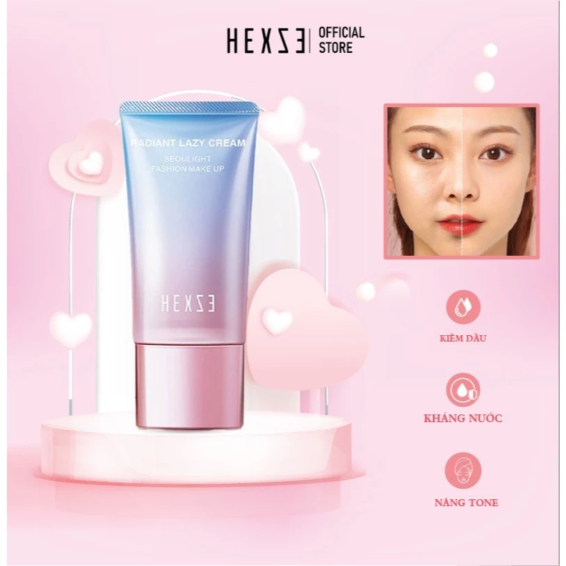 Kem Dưỡng/Kem Lười Hexze Nâng Tông Sáng Mịn, Cấp Ẩm Da Radiant Lazy Cream 50g (Tuýp)