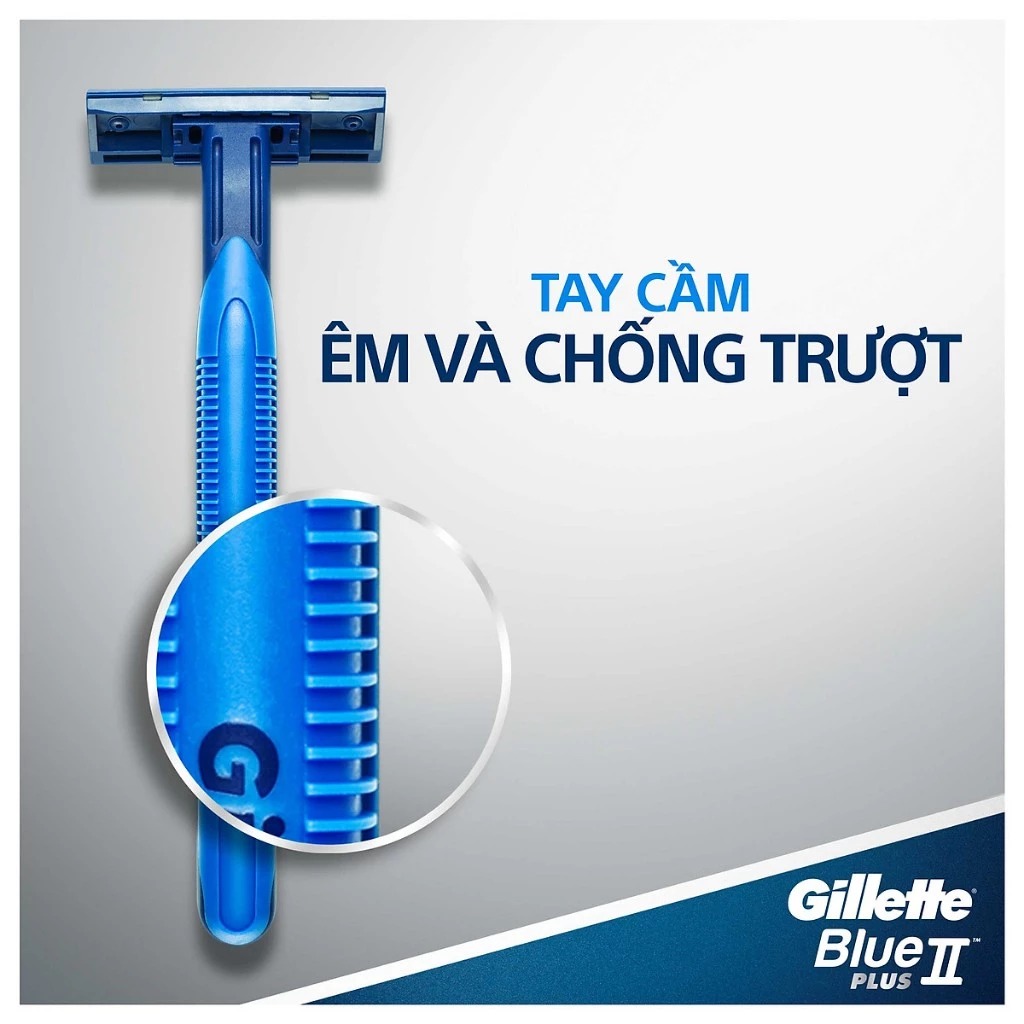 Dao Cạo Cán Xanh Gillette Blue II Plus (Gói 5 Tặng 1)