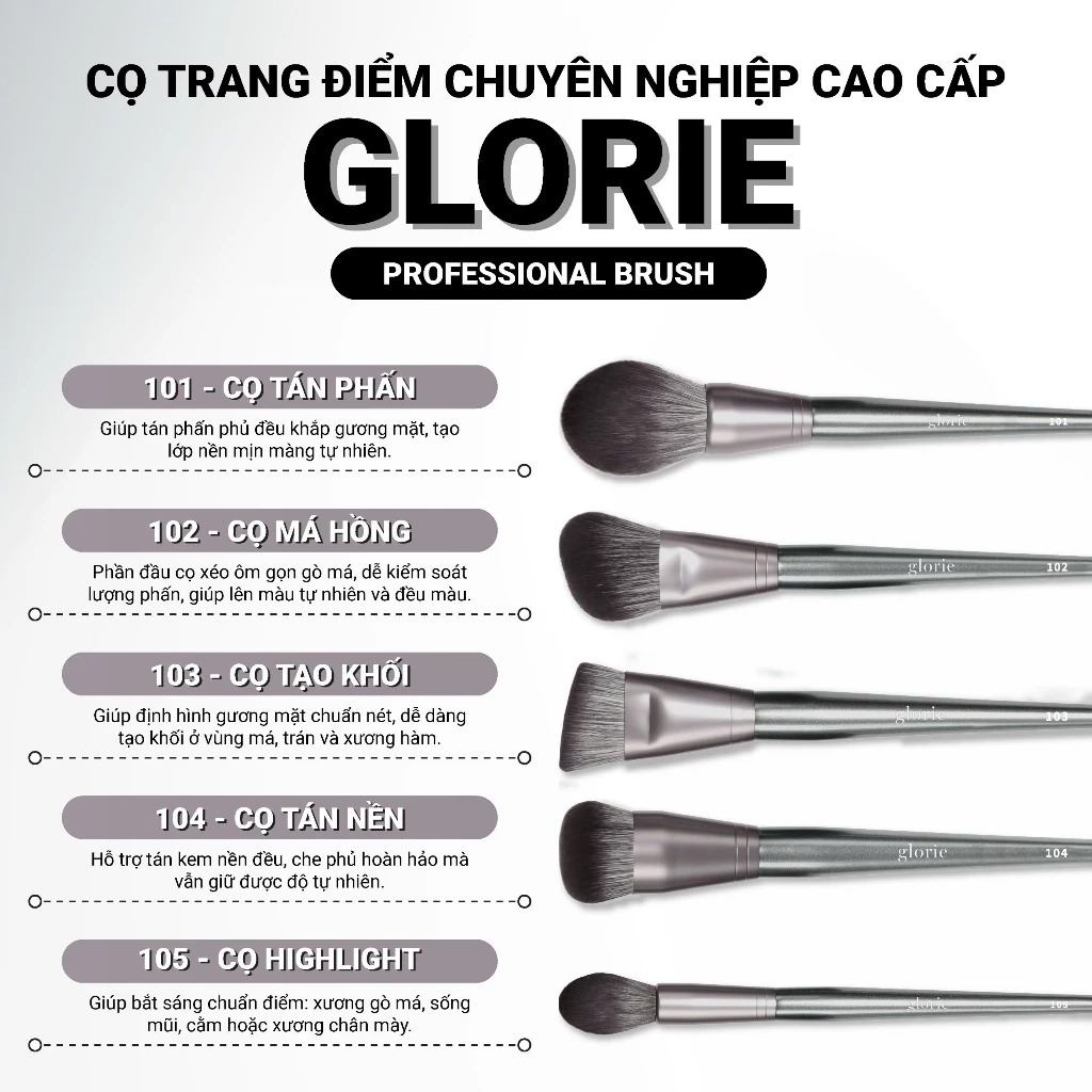 [Cọ Lẻ] Cọ Trang Điểm Chuyên Nghiệp Cao Cấp GLORIE Professional Brush