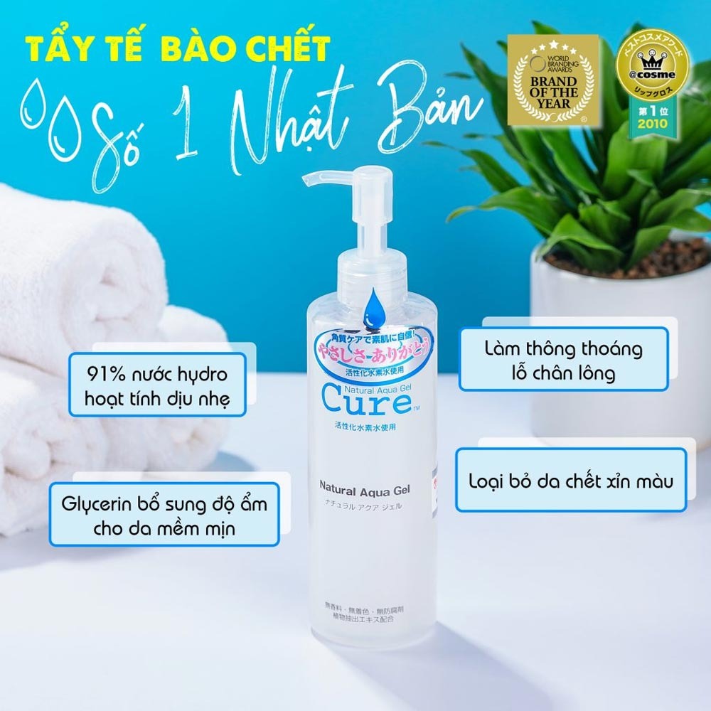 Tẩy Tế Bào Chết Dạng Gel Dịu Nhẹ CURE Natural Aqua Gel 250g