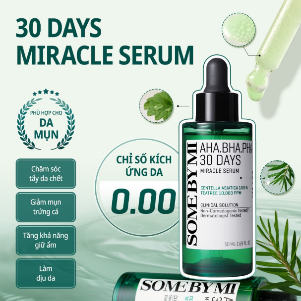 Serum Some By Mi Cải Thiện Da Mụn AHA-BHA-PHA 30 Days Miracle Serum 50ml