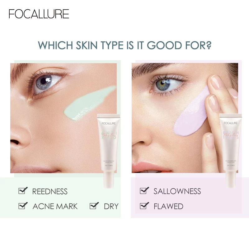 Kem Lót FOCACALLURE Kiềm Dầu Điều Chỉnh Sắc Da Color Correcting Makeup Base FA166 25g