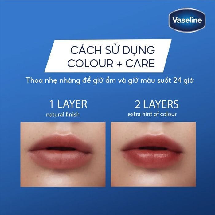 Son Dưỡng Môi Vaseline Dưỡng Ẩm Môi Mềm Mại Lip Care Colour + Care 3g