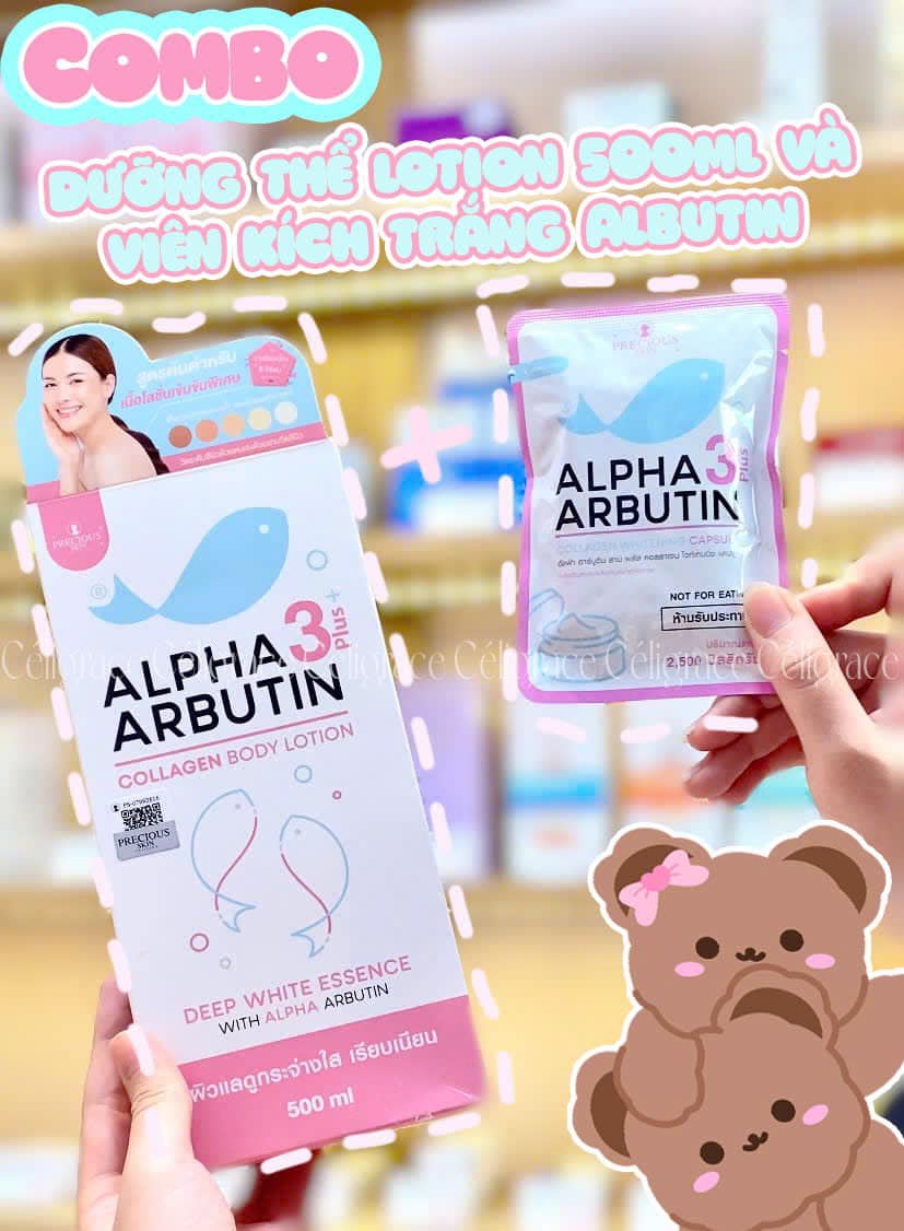 Viên Bột Kích Trắng Da Precious Skin Alpha Arbutin Whitening Plus (Vỉ 10 Viên)