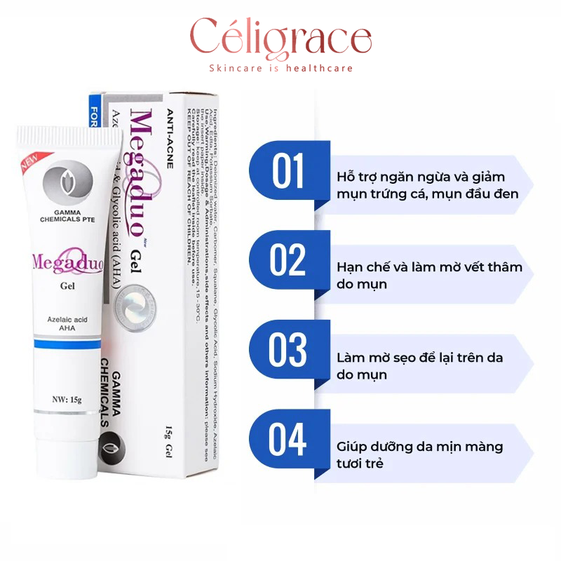 Gel Dưỡng Megaduo Giảm Mụn, Mờ Thâm 15g