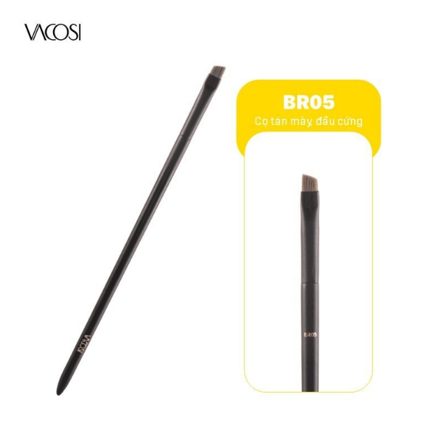 BR05-Y24 - Cọ Tán Chân Mày Vacosi Eyebrow Angled Brush (Mẫu Mới)