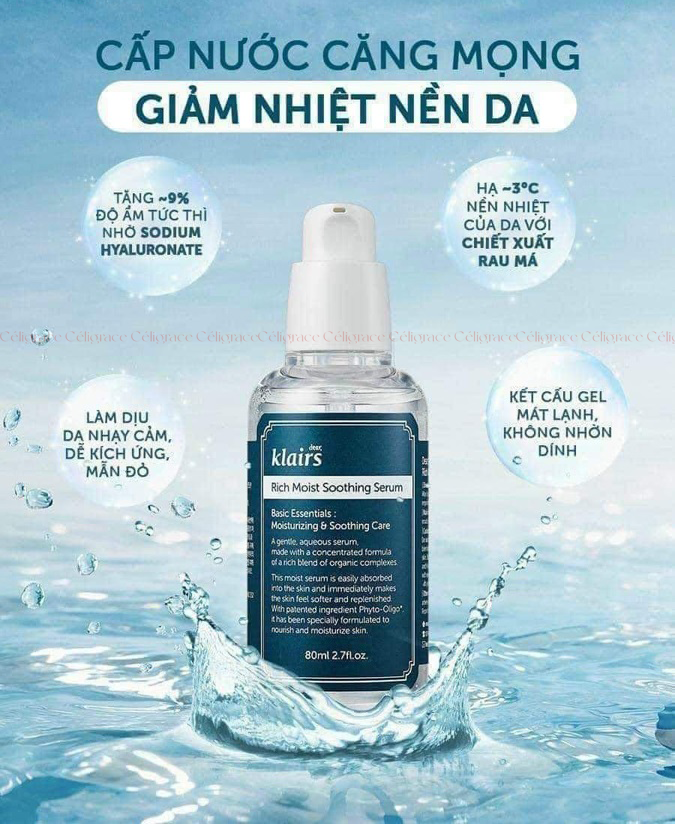 Serum Klairs Dưỡng Ẩm Sâu Cho Da Rich Moist Soothing 80ml