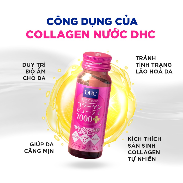 Nước Uống Bổ Sung Collagen DHC Dưỡng Da Căng Mịn, Ngừa Lão Hoá Collagen Beauty 7000 Plus