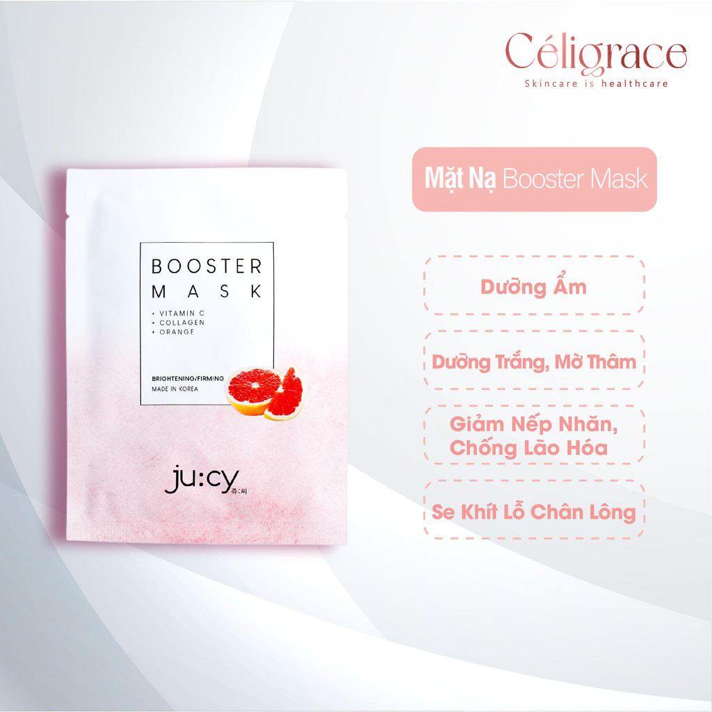Mặt Nạ Ju:cy Dưỡng Trắng Booster Mask 25g (Hồng)