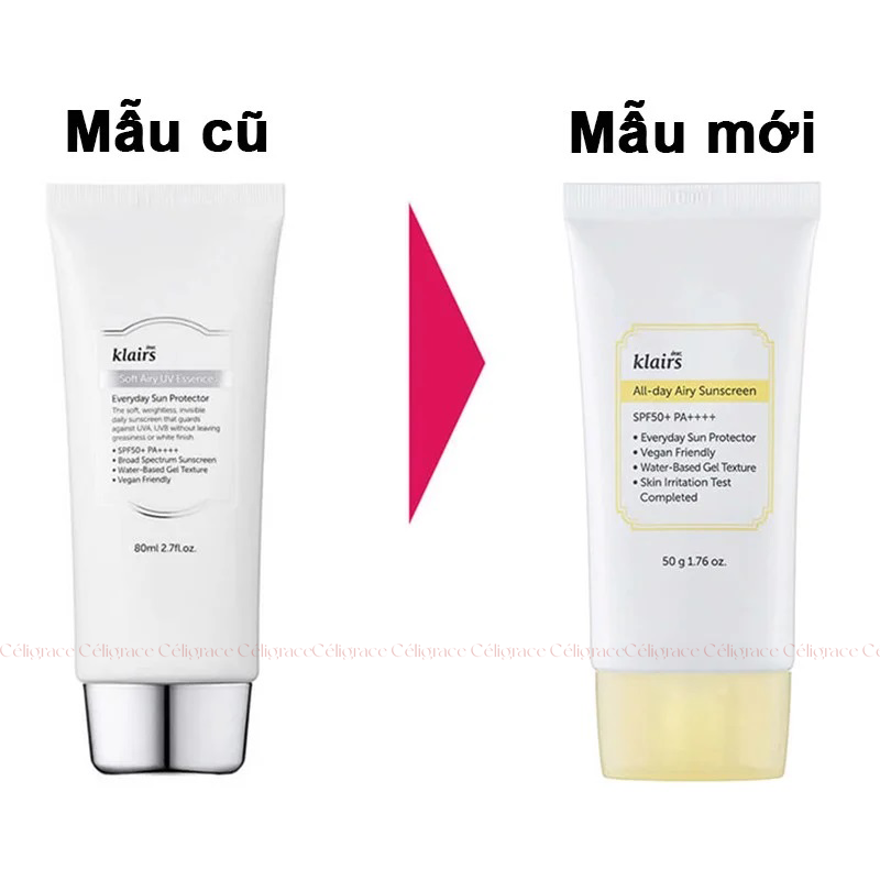 Kem Chống Nắng Klairs Ẩm Mượt, Làm Dịu Da All-day Airy Sunscreen SPF50+ PA++++ 50g