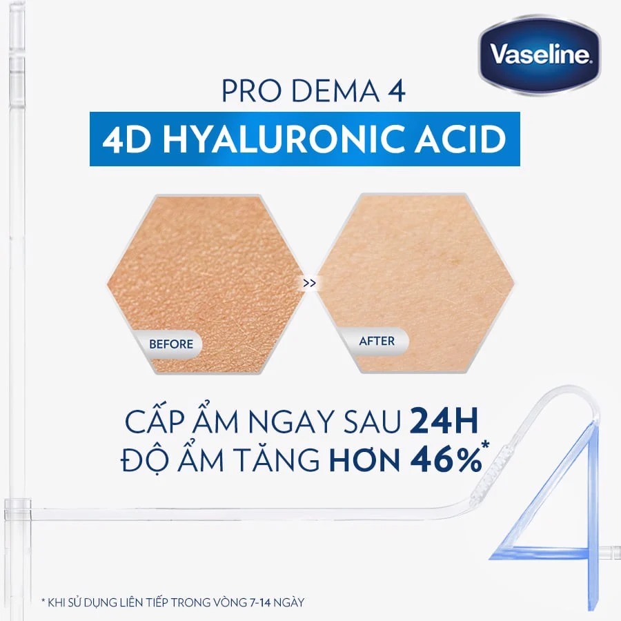 Sữa Dưỡng Thể Vaseline Cấp Ẩm, Dưỡng Da Sáng Mịn Vaseline Pro Derma 250ml