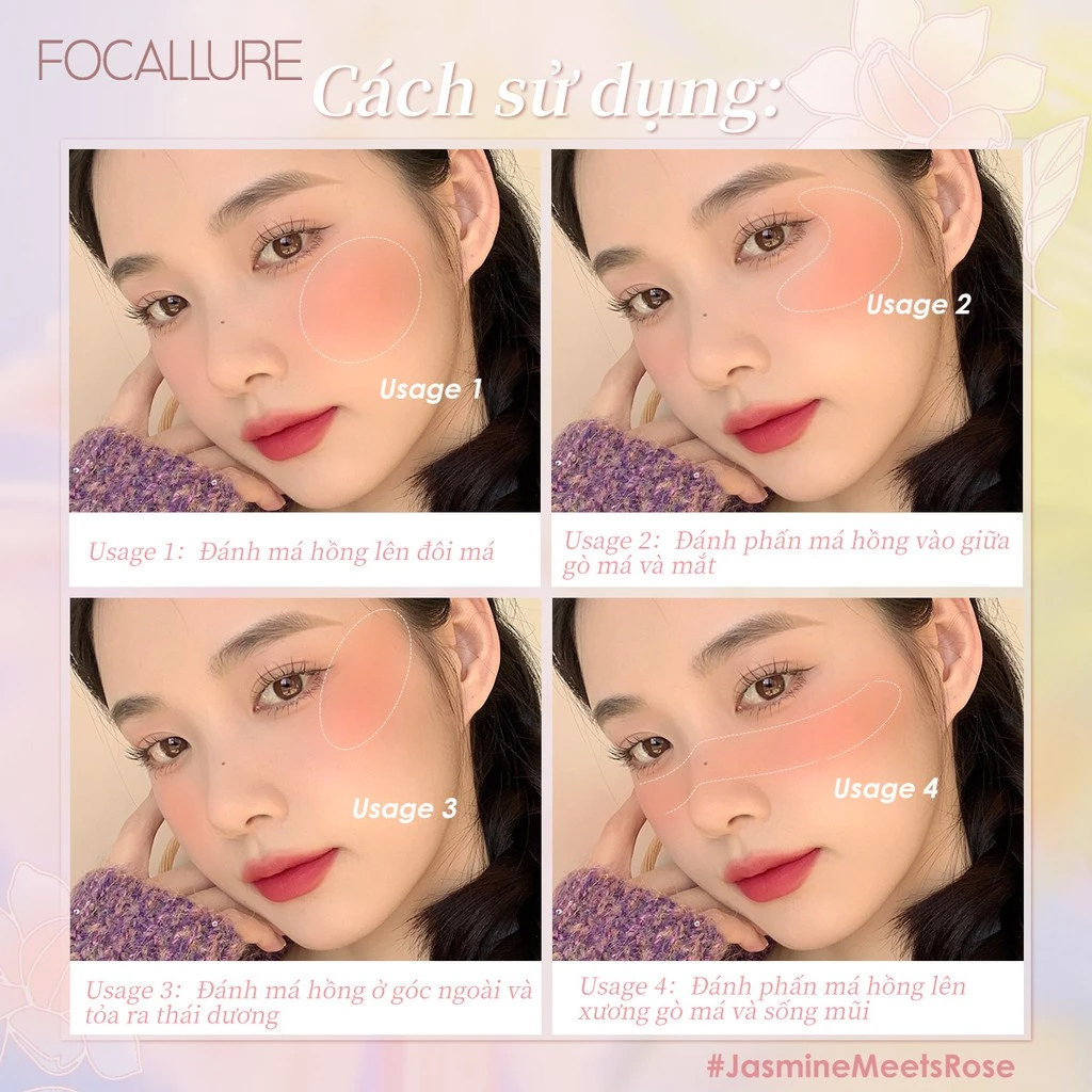 Phấn Má Hồng FOCALLURE Mềm Mịn Lâu Trôi Perfection Velvet Blush FA235 3.7g