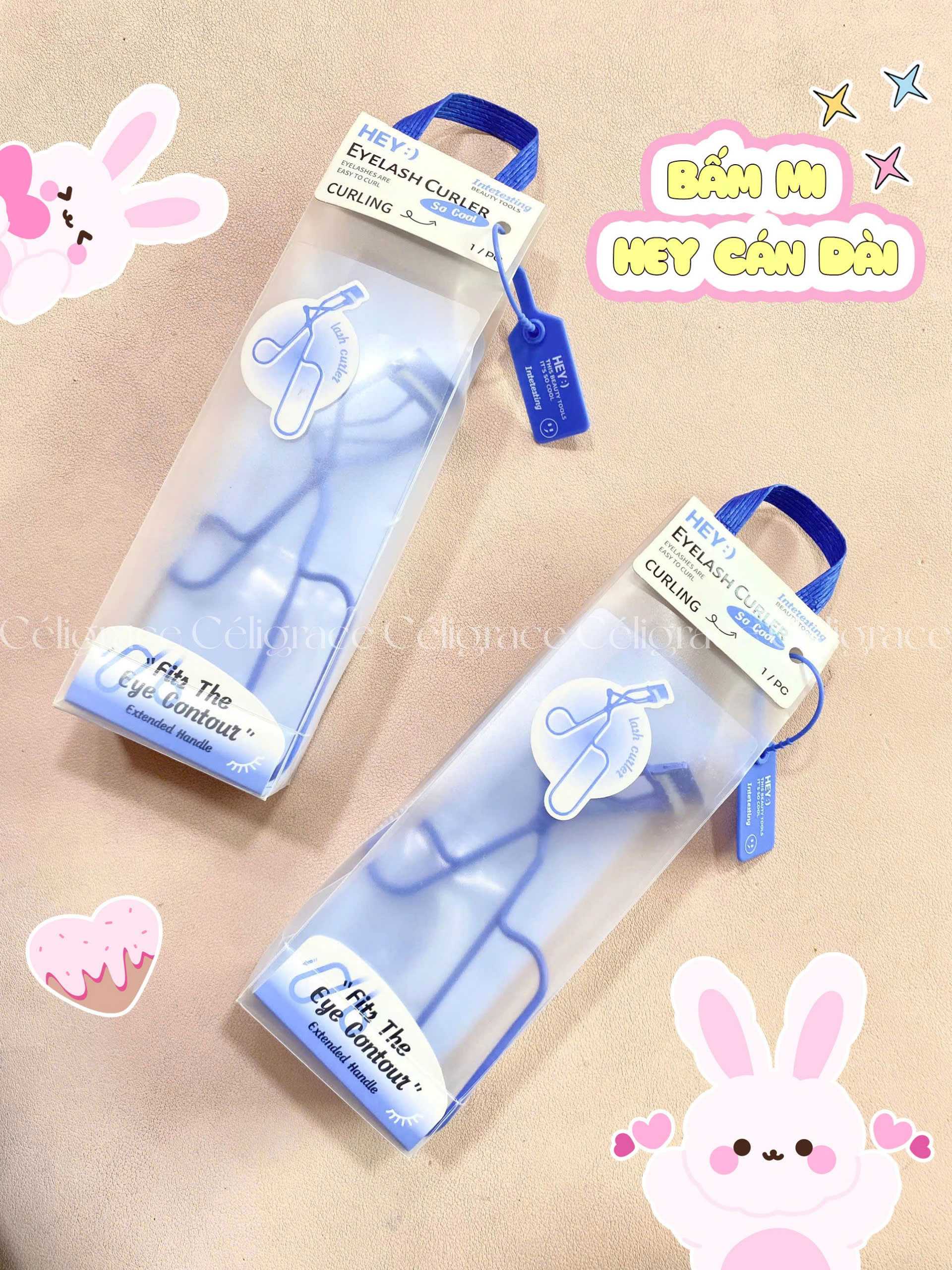 H-9055 - Bấm Mi HEY Cán Dài Phong Cách Mới Long Handle Curling Eyelash Curler 47g