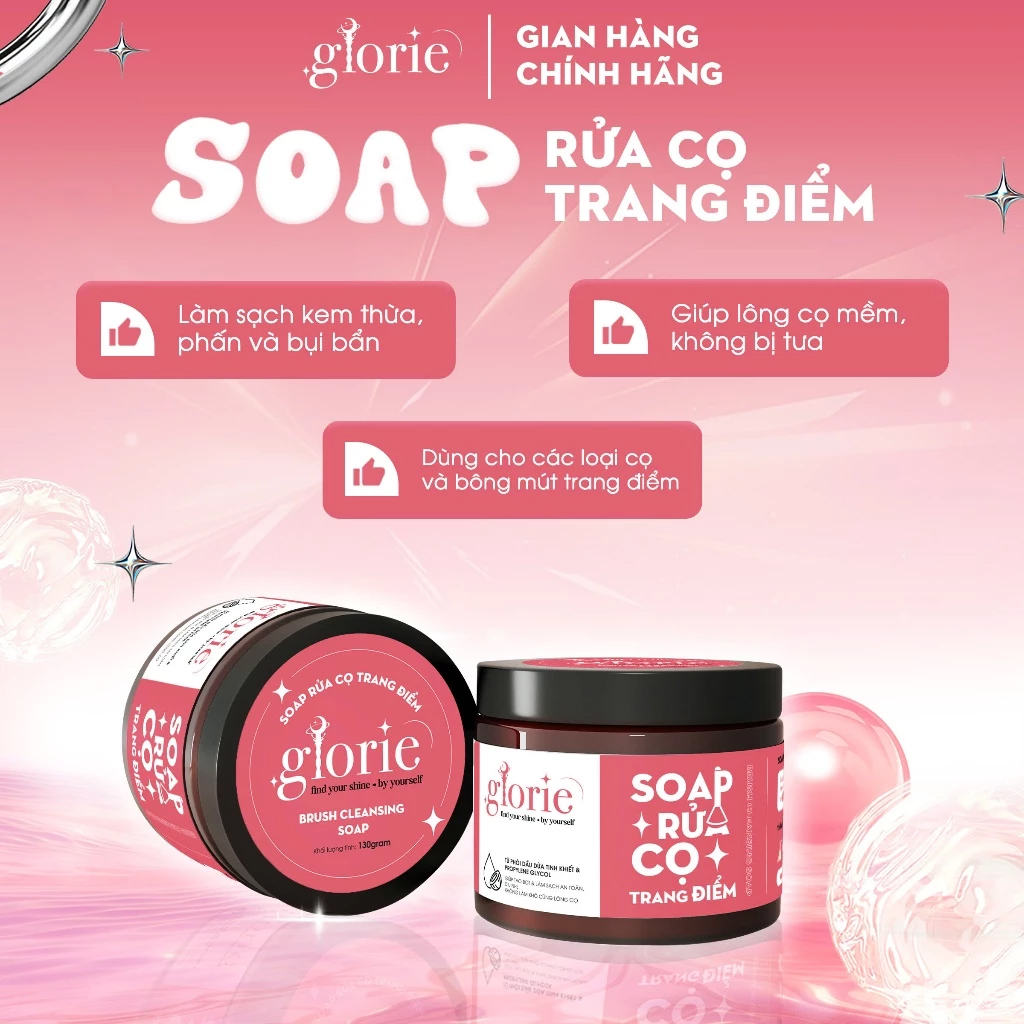 Soap Rửa Cọ Trang Điểm Glorie Brush Cleansing Soap 130g