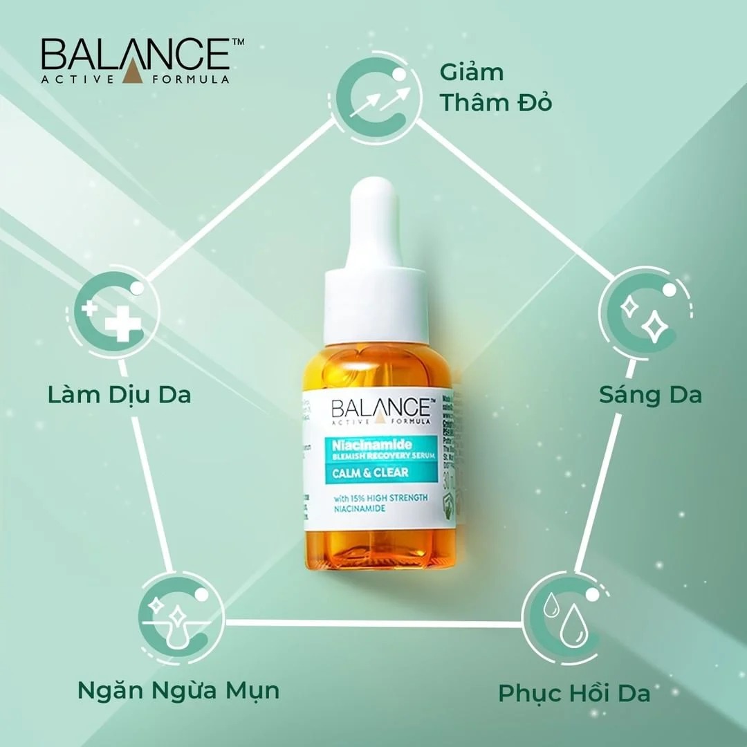 Tinh Chất Balance Active Formula Ngừa Mụn Mờ Thâm Niacinamide 15% Blemish Recovery 30ml