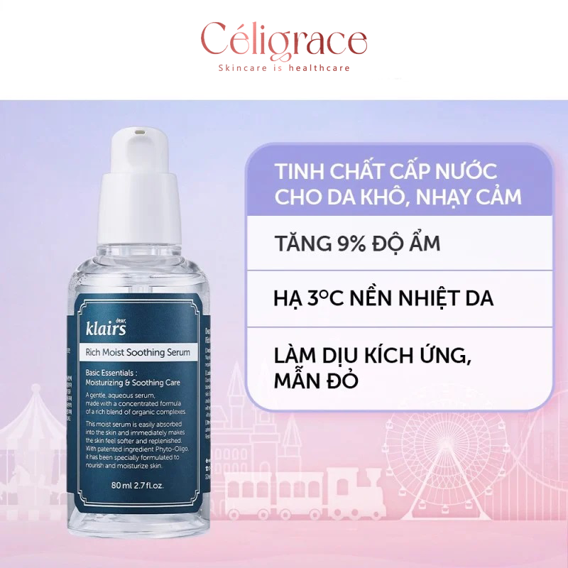 Serum Klairs Dưỡng Ẩm Sâu Cho Da Rich Moist Soothing 80ml