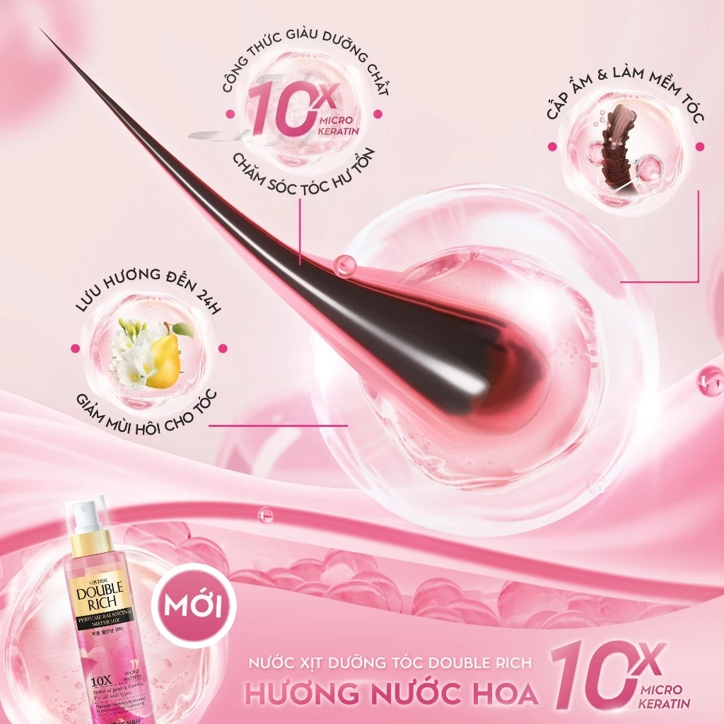 Nước Xịt Dưỡng Tóc Double Rich Hương Nước Hoa 10X Keratin 200ml