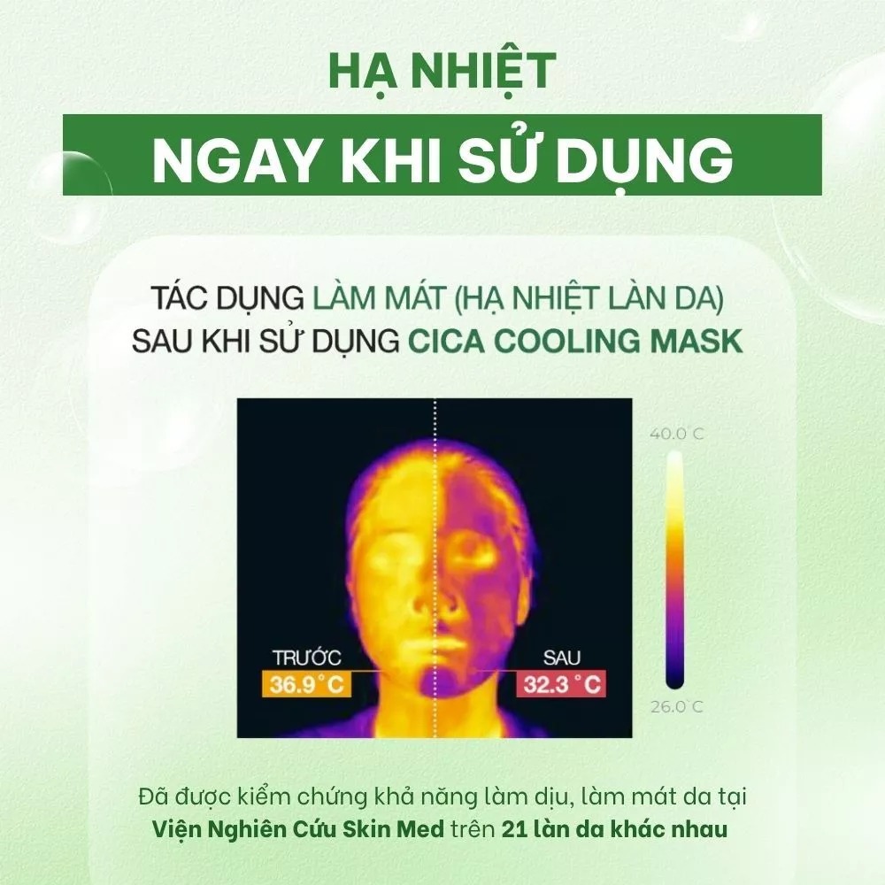 Mặt Nạ Cell Fusion C Rau Má Hạ Nhiệt, Giảm Mụn & Dịu Da Cica Cooling Mask 27g