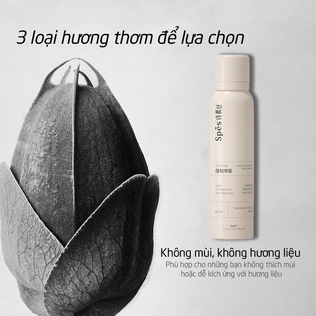 Dầu Gội Khô Làm Sạch, Tóc Bồng Bềnh, Không Bết Tóc SPES Washing-free Hair Spray