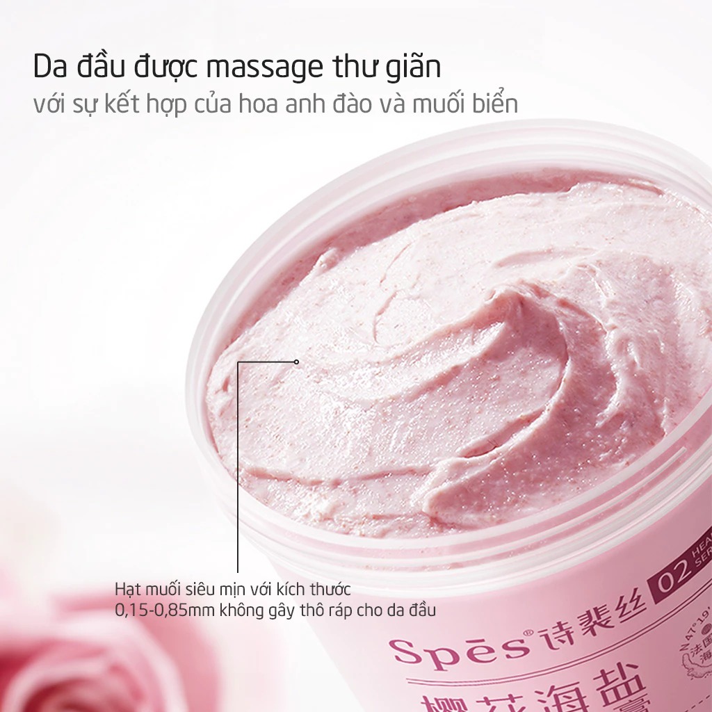 Dầu Gội Tẩy Tế Bào Chết Muối Biển Làm Sạch Sâu, Hỗ trợ Giảm Gàu, Tóc Bồng Bềnh SPES Sea Salt Cream For Scalp 280g