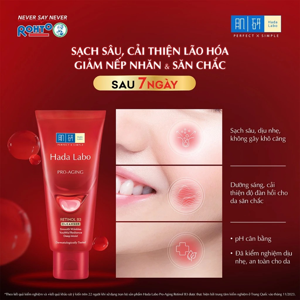Sữa Rửa Mặt Cải Thiện Nếp Nhăn, Lão Hóa Da Hada Labo Pro Anti Aging Lifting Cleanser 80g