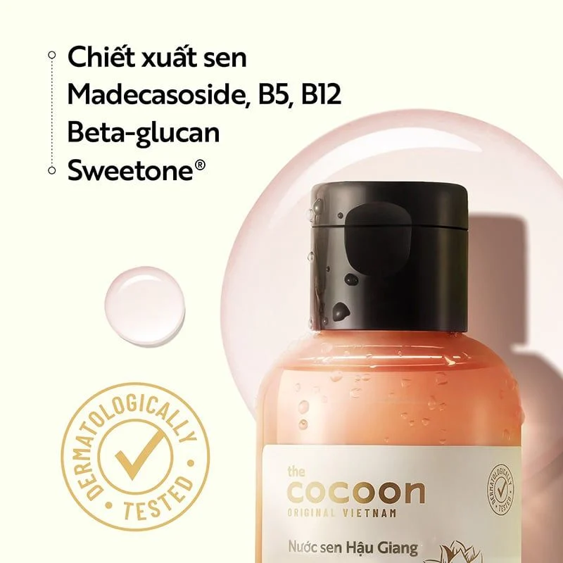Nước Cân Bằng Sen Hậu Giang Làm Dịu Da Nhạy Cảm Cocoon Hau Giang Lotus Soothing Toner