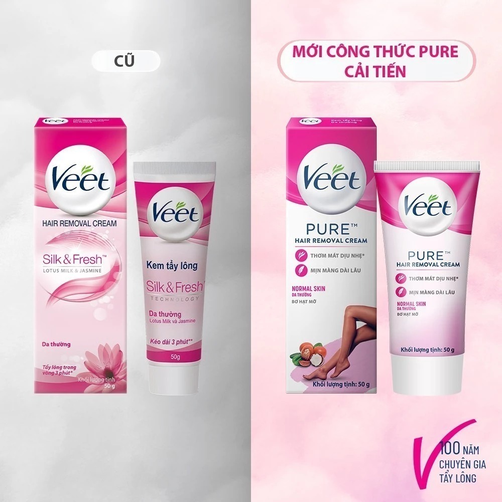 Kem Tẩy Lông VEET Silk & Fresh Hair Removal Cream