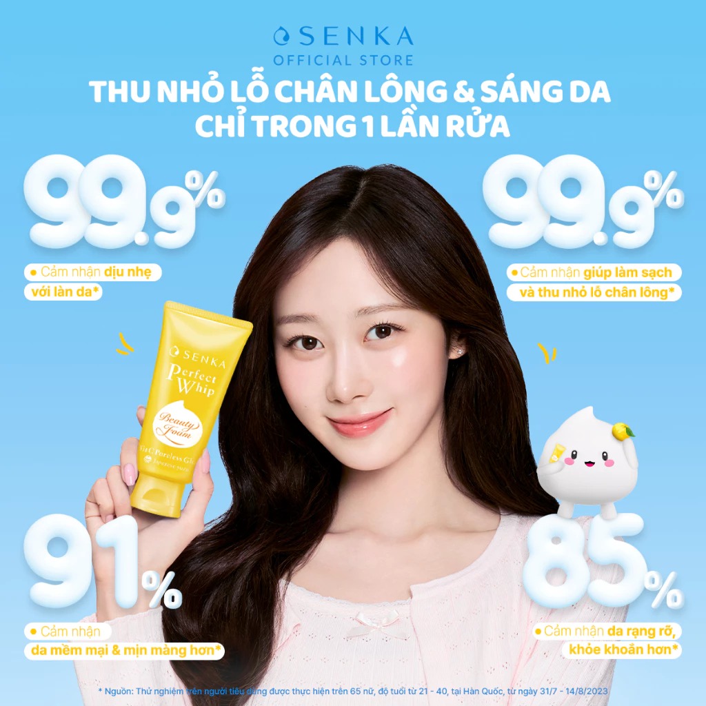 Sữa Rửa Mặt Senka Dưỡng Sáng Mờ Thâm Perfect Whip Vit C 100g
