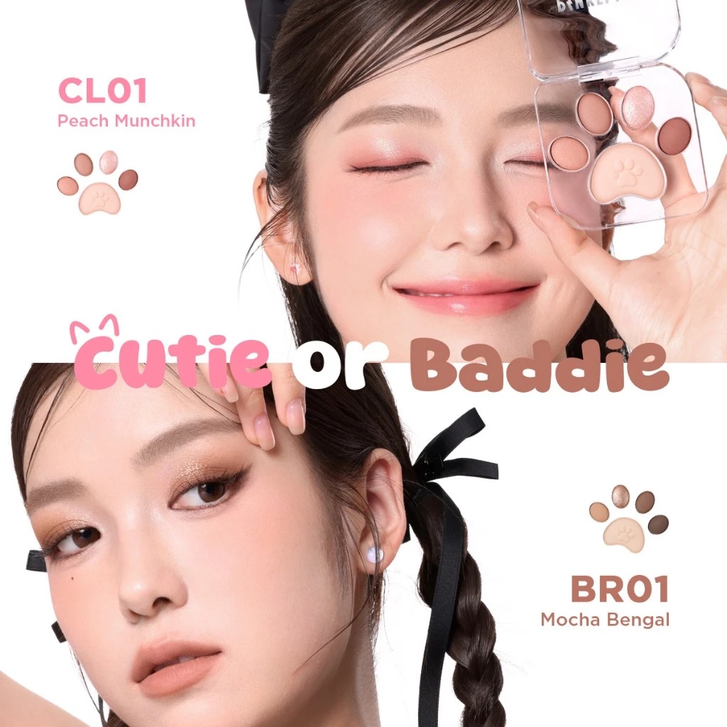 Bảng Phấn Mắt 5 Ô PINKFLASH Meow Paw Mịn Màng, Lâu Trôi 6g