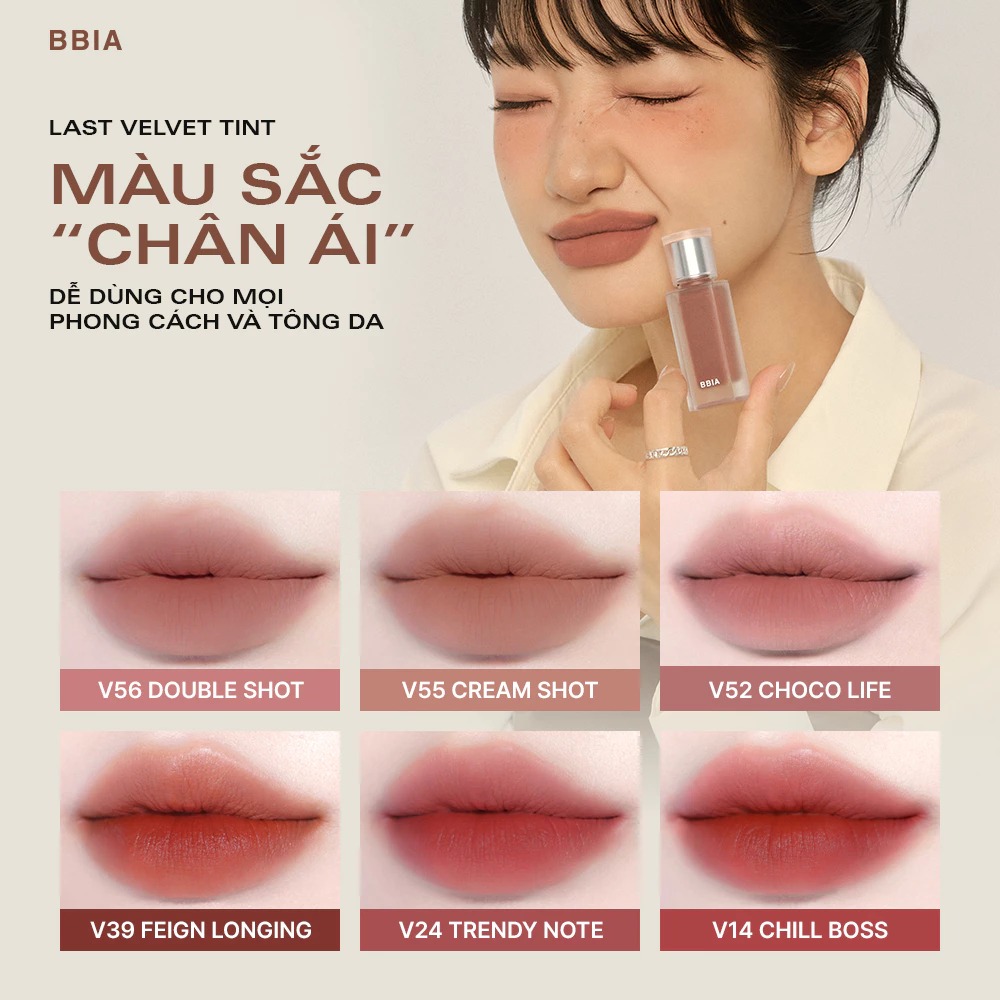 Son BBIA Kem Nhung Thuần Chay Last Velvet Tint Re-new Version 5g