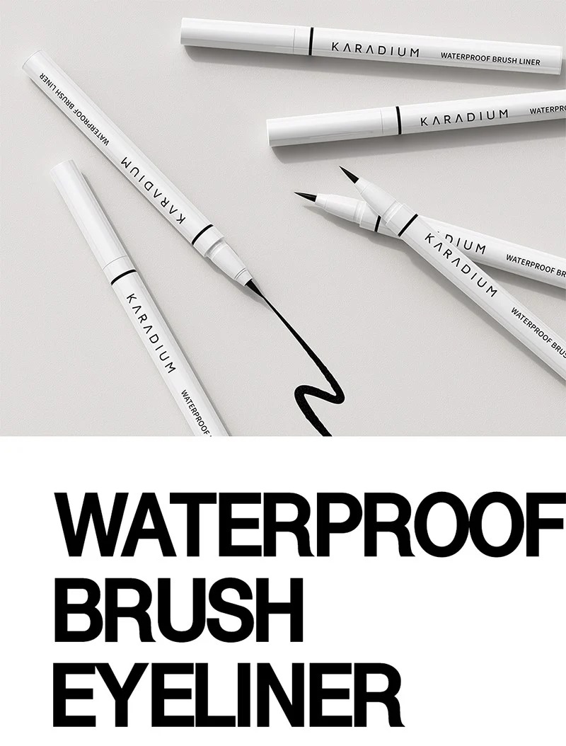 Bút Kẻ Mắt Nước Karadium Chống Trôi, Sắc Nét  Waterproof Brush Liner - Black 0.55g