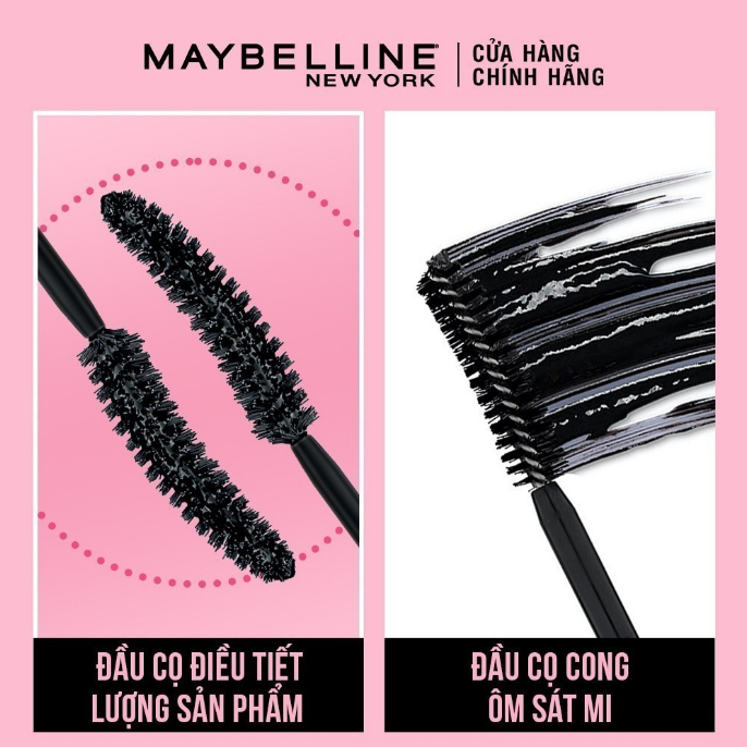 Mascara MAYBELLINE Làm Dài Và Cong Mi, Không Lem Không Trôi The Hyper Curl Mascara 9.2g (Đen Hồng)