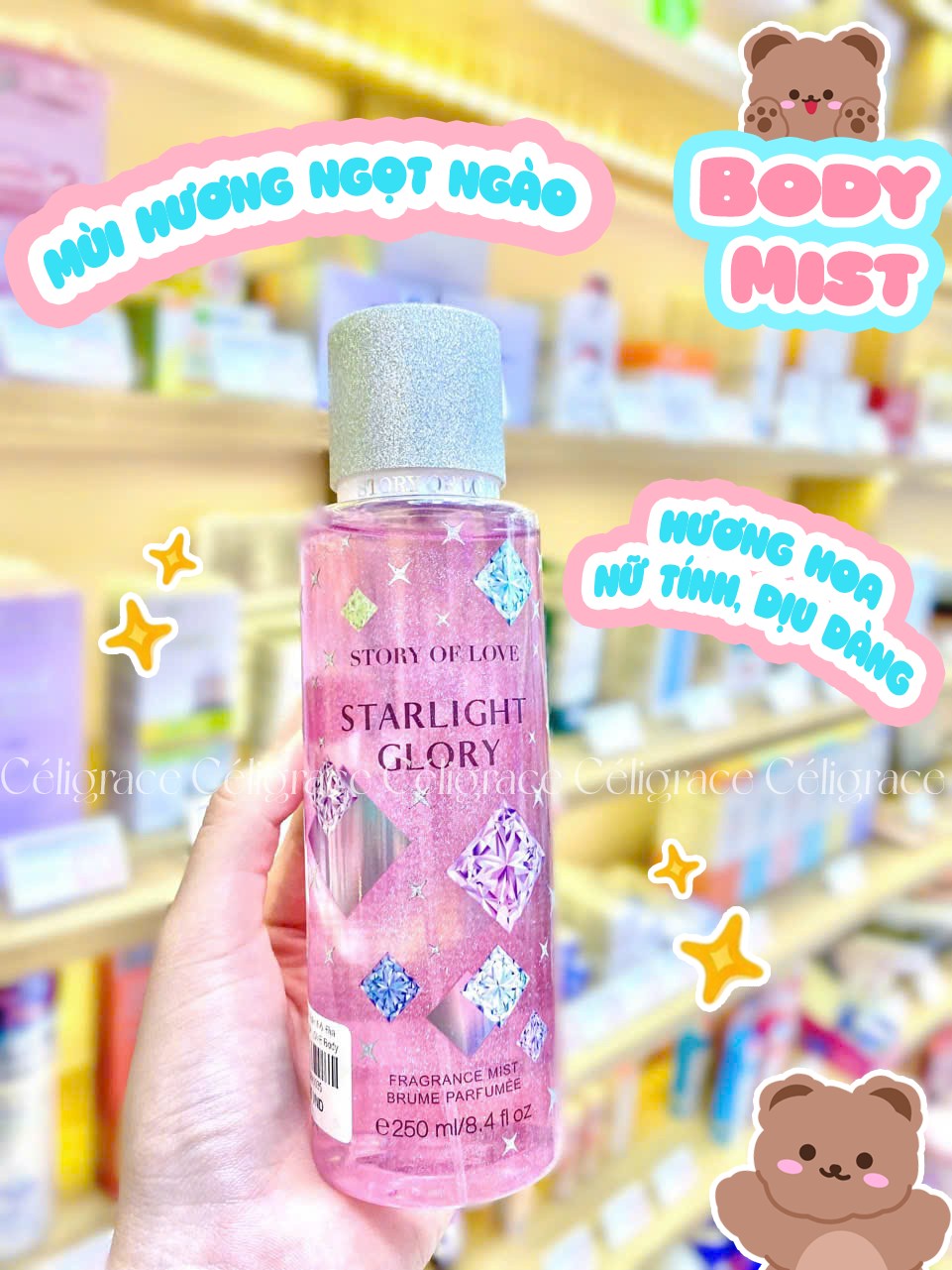 Xịt Thơm Body Mist Hương Nước Hoa Lưu Hương Lâu Story Of Love 250ml