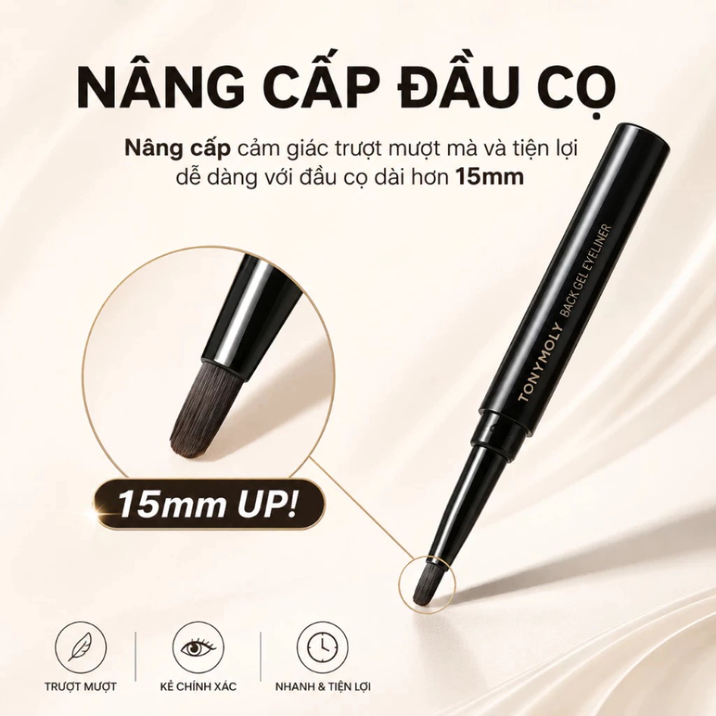 Kẻ Mắt Tonymoly Back Gel Eyeliner Long Brush