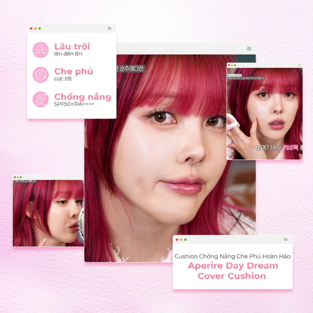 Phấn Nước Aperire Chống Nắng Che Phủ Cao Day Dream Cover Cushion SPF50+ PA++++ 13g