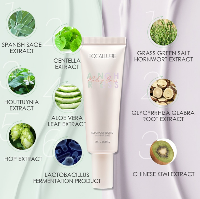 Kem Lót FOCACALLURE Kiềm Dầu Điều Chỉnh Sắc Da Color Correcting Makeup Base FA166 25g