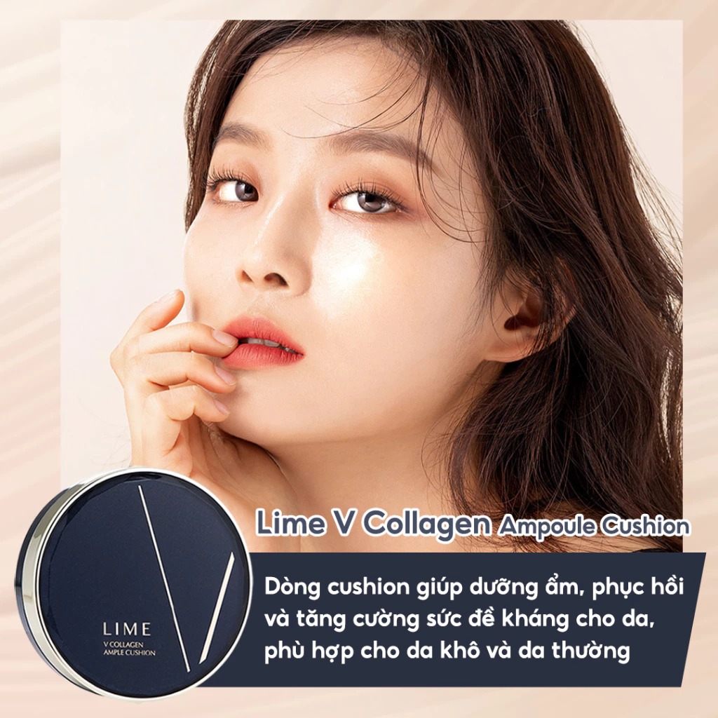 [DƯỠNG ẨM - XANH] Phấn Nước Lime Dưỡng Ẩm V Collagen Ample Cushion SPF50+ PA+++  20g