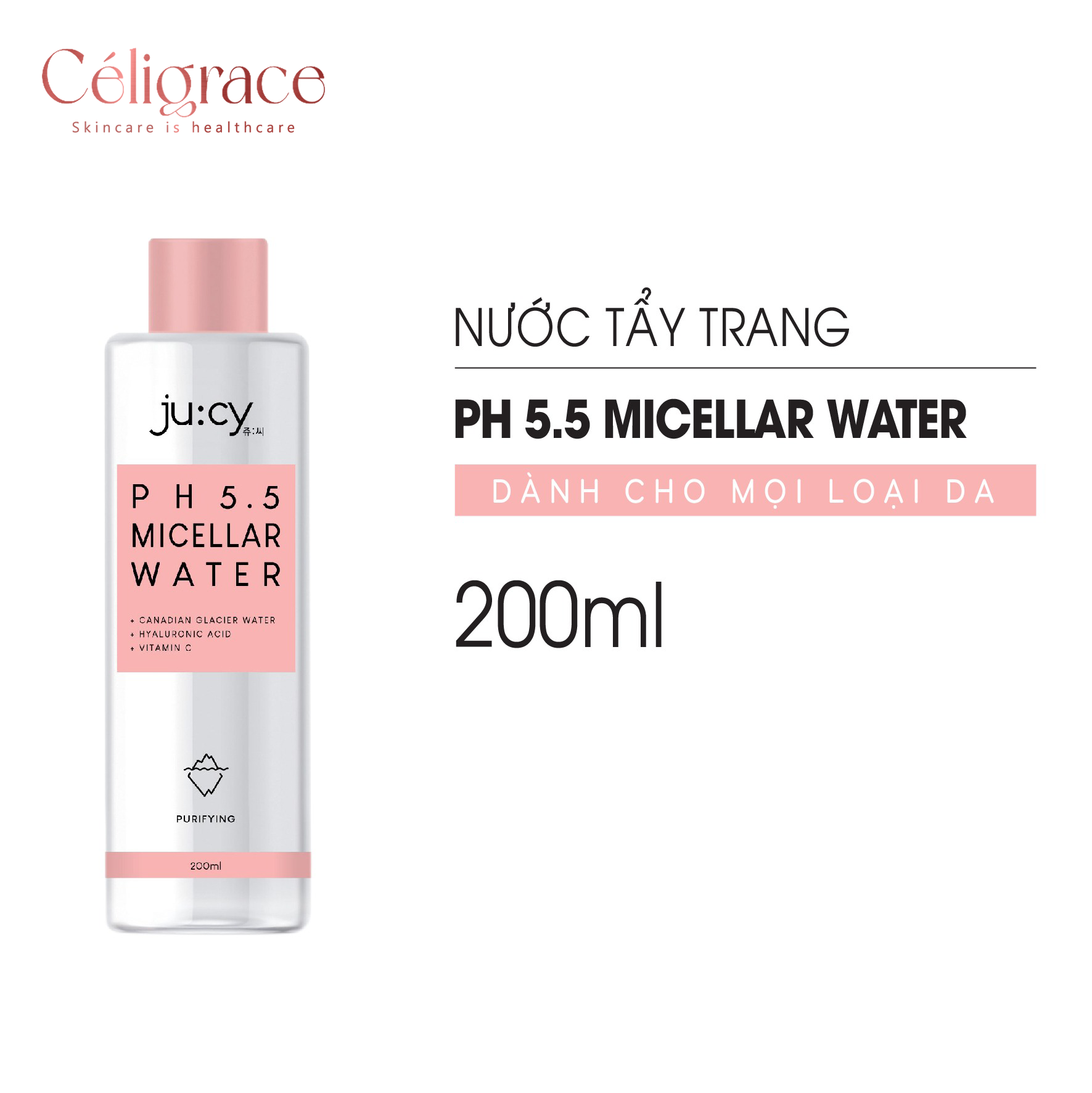 Nước Tẩy Trang Ju:cy pH 5.5 Micellar Water 200ml