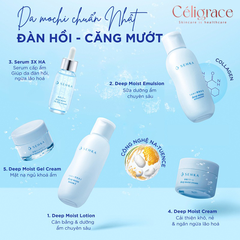 Tinh Chất Senka Dưỡng Ẩm Và Ngừa Lão Hóa Deep Moist 3X HA Serum 30ml