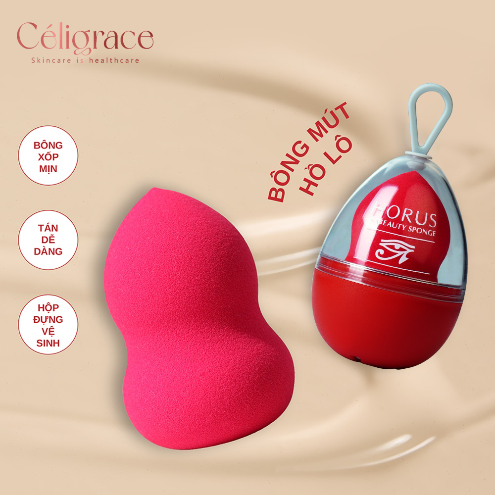 Mút Trang Điểm Horus 3D Beauty Sponge Hình Hồ Lô Màu Hồng (Ip04)