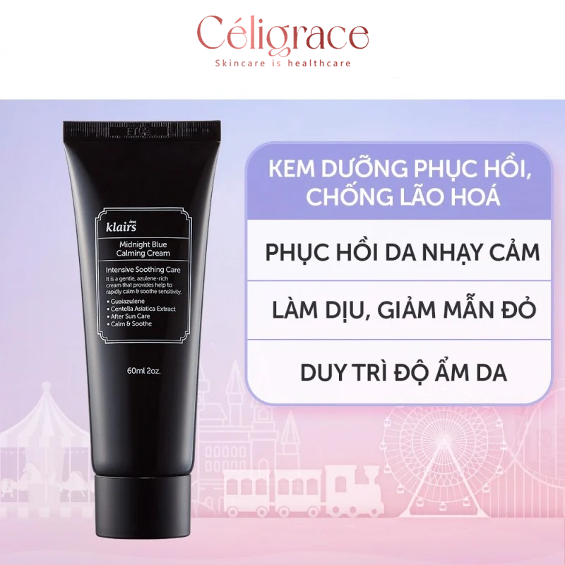 Kem Dưỡng Ẩm Klairs Làm Dịu & Phục Hồi Da Ban Đêm Midnight Blue Calming Cream