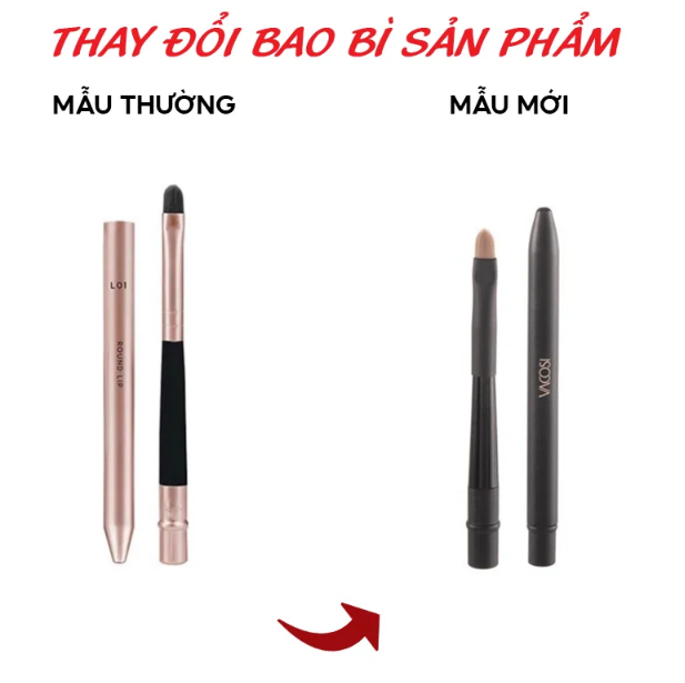 L01 - Cọ Môi VACOSI Round Lip Brush (Có Nắp Đậy)