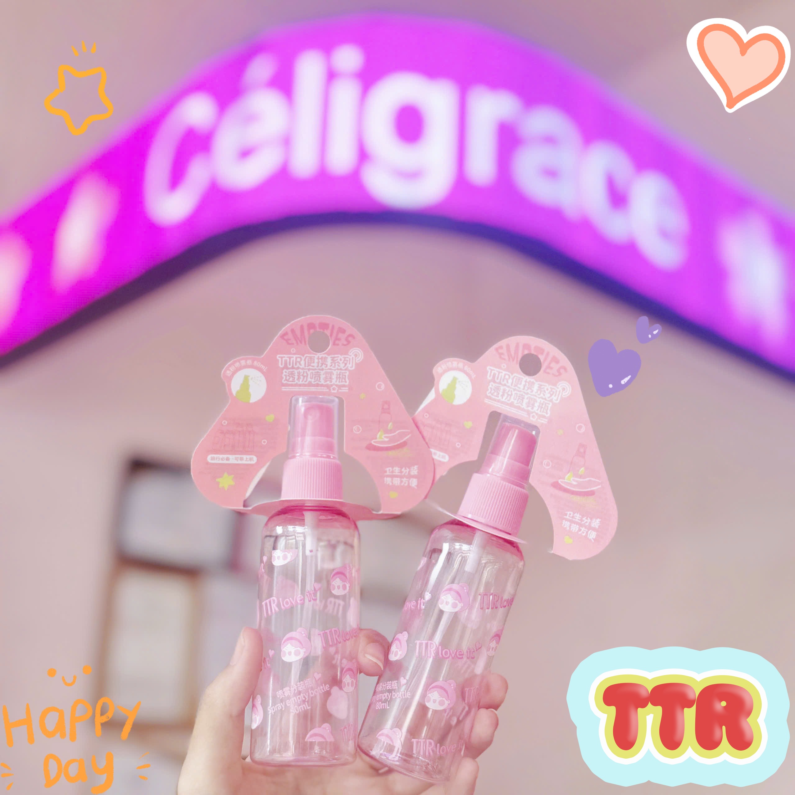 [1 CHAI] Chai Nhựa Chiết Mỹ Phẩm Tiện Lợi TTR Đầu Xịt Phun Sương (Có Nắp Đậy)