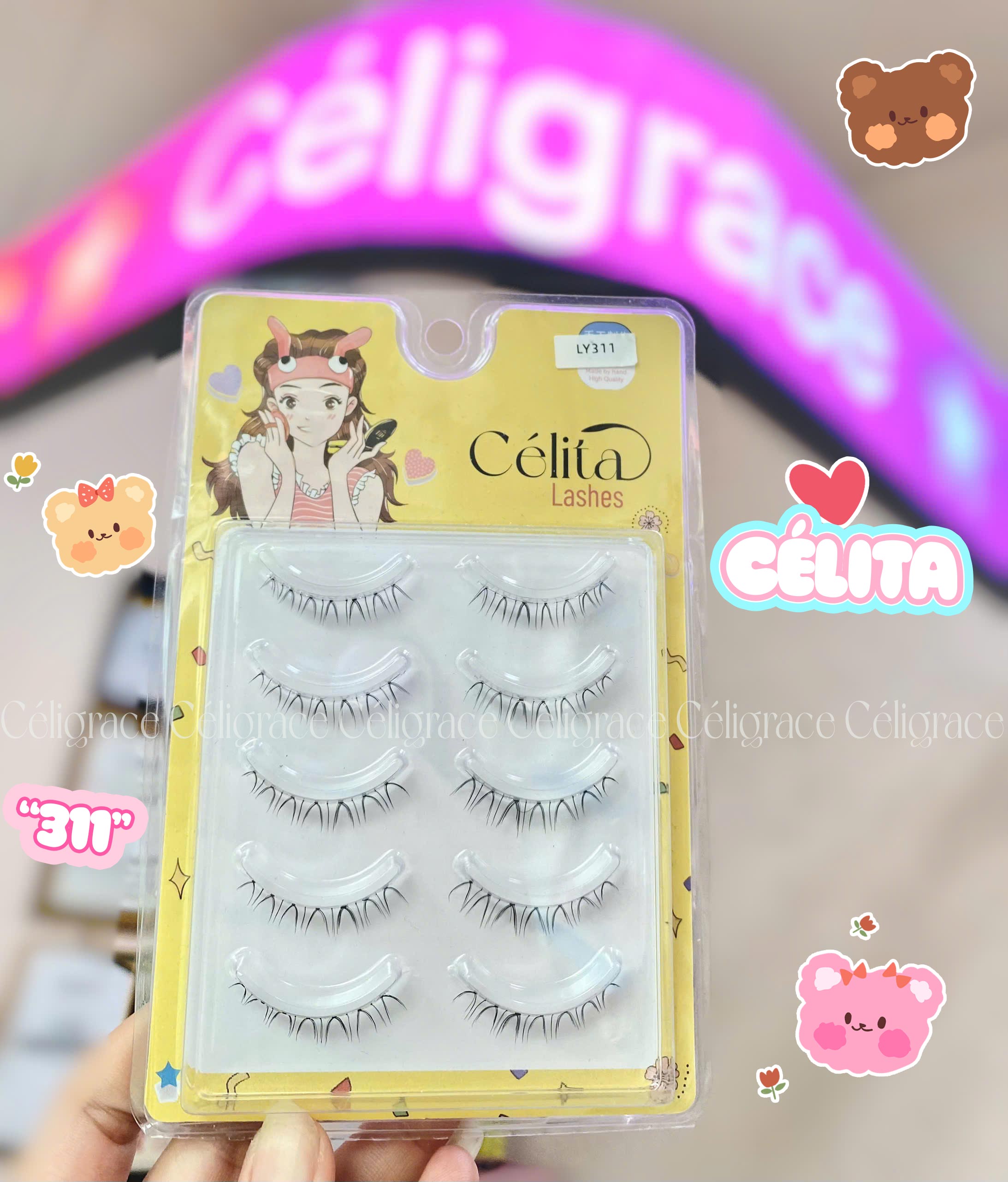 [TẶNG 10 NHẪN ĐỰNG KEO] [MI DƯỚI - 5 CẶP] Mi Giả CÉLITA Gân Trong Tự Nhiên & Mềm Mại