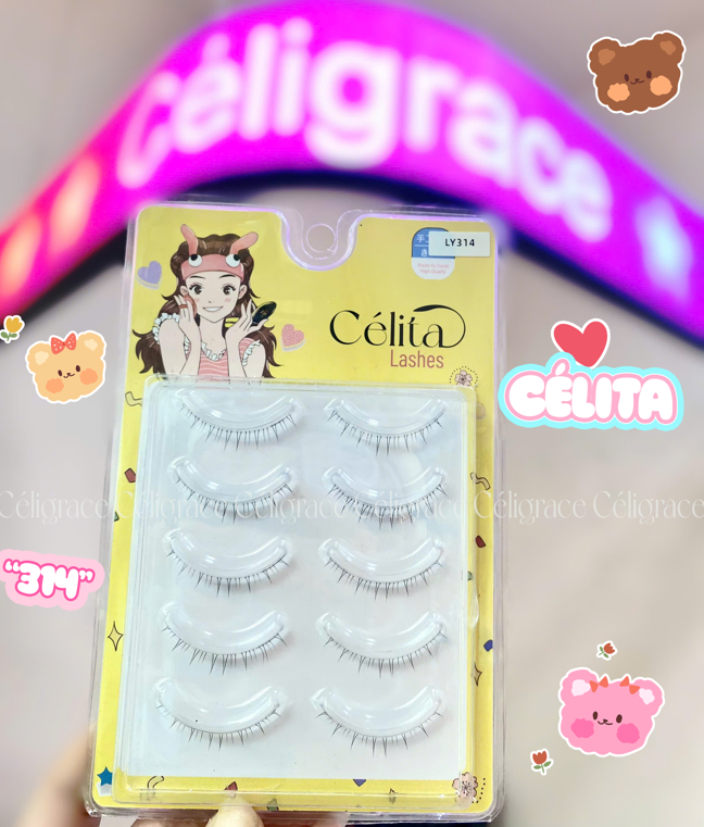 [TẶNG 10 NHẪN ĐỰNG KEO] [MI DƯỚI - 5 CẶP] Mi Giả CÉLITA Gân Trong Tự Nhiên & Mềm Mại