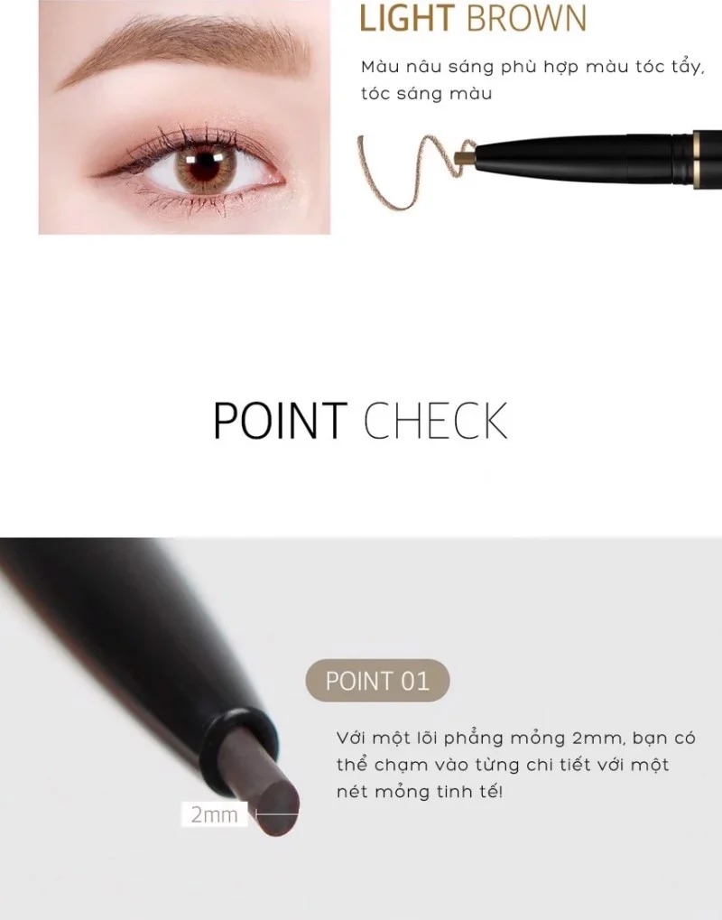 Chì Kẻ Mày Nét Mảnh, Lâu Trôi Karadium Auto Eyebrow Pencil 0.18g
