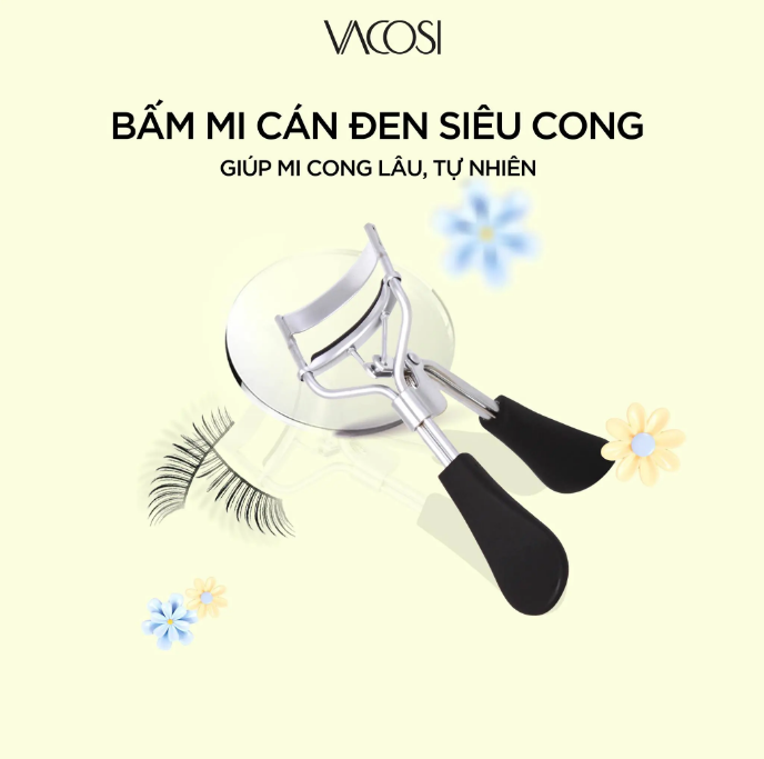 BM03 - Bấm Mi VACOSI Modern Lash Curler (Cán Đen)